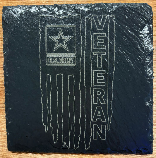 Army Flag Veteran Coasters